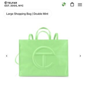 Telfar Large Shopping Bag — Double Mint Green